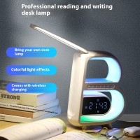 New B-Shaped Bluetooth Speaker Multifunctional Smart Music Rhythm Lighting Phone Wireless Charger TF Card AUX Input Standard Mode