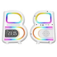 New B-Shaped Bluetooth Speaker Multifunctional Smart Music Rhythm Lighting Phone Wireless Charger TF Card AUX Input Standard Mode