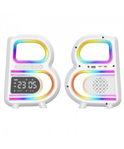 New B-Shaped Bluetooth Speaker Multifunctional Smart Music Rhythm Lighting Phone Wireless Charger TF Card AUX Input Standard Mode