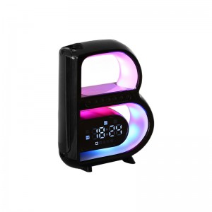 New B-Shaped Bluetooth Speaker Multifunctional Smart Music Rhythm Lighting Phone Wireless Charger TF Card AUX Input Standard Mode
