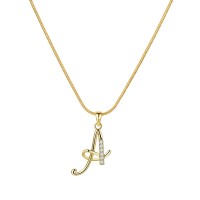 26 Creative Letters Simple Copper Zircon-laid Necklace