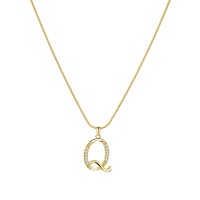 26 Creative Letters Simple Copper Zircon-laid Necklace