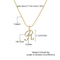 26 Creative Letters Simple Copper Zircon-laid Necklace