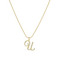 26 Creative Letters Simple Copper Zircon-laid Necklace