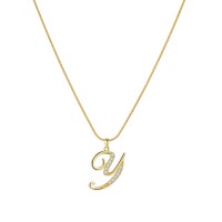 26 Creative Letters Simple Copper Zircon-laid Necklace