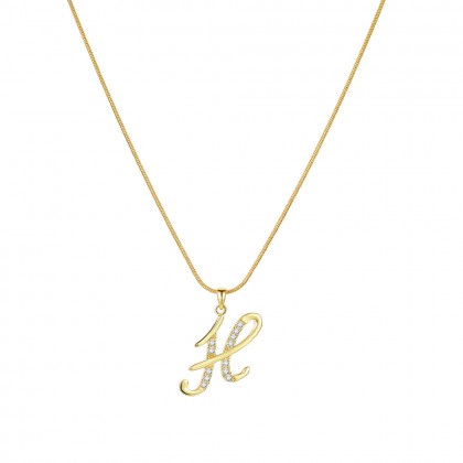 26 Creative Letters Simple Copper Zircon-laid Necklace