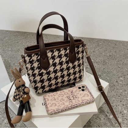 Fashion Hound stooth Shoulder Bags Portable Checkerboard Handbags All-match Messenger Bag Women Totes