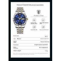 Men's Waterproof Double Calendar Luminous Quartz Watch