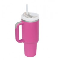 40 Oz Tumbler With Handle Straw Insulated, Stainless Steel Spill Proof Vacuum Coffee Cup Tumbler With Lid Tapered Mug Gifts For Valentine Lover Suitable For Car Gym Office Travel