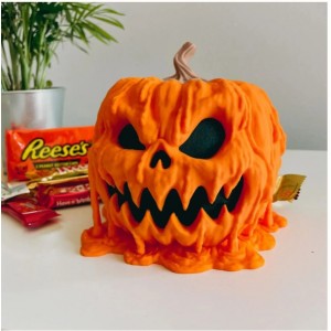 Melting Halloween Pumpkin Candy Bowl With Lid Reusable Candy Dish Spooky Food Display Bowl For Home Halloween
