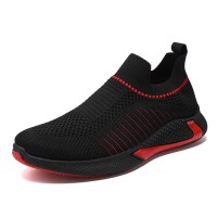 Fashion Mesh Sock Shoes With Striped Design Men Outdoor Breathable Slip-on Sneakers Csual Lightweight Running Sports Shoes