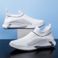 Fashion Mesh Sock Shoes With Striped Design Men Outdoor Breathable Slip-on Sneakers Csual Lightweight Running Sports Shoes