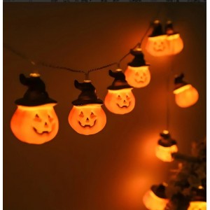 PVC Soft Material Halloween Lighting Chain Pumpkin Ghost Bat Modeling Lamp Indoor And Outdoor Home Decoration