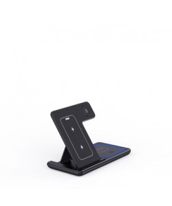 15W 3 In 1 LED Fast Wireless Charger Stand Foldable Charging Station For Smart Phone 15 14 13 12 11 IWatch 9 8 7 6 5 Airpods Pro