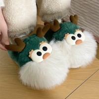 Cute Cartoon Christmas Deer Cotton Shoes