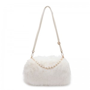 Autumn And Winter Fashion Shoulder Bags Pearl Chain Crossbody Bag Versatile Commuting Armpit Plush Female Bag