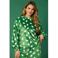 Casual Flannel Pajama Sets For Women 2 Piece Cute Long Sleeve Matching Lounge Shirts Sets Santa Claus Pajamas Homewear