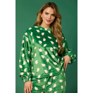 Casual Flannel Pajama Sets For Women 2 Piece Cute Long Sleeve Matching Lounge Shirts Sets Santa Claus Pajamas Homewear