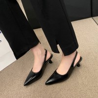 Women's Pointed Toe Mid Heel Elastic Sleeve High Heels
