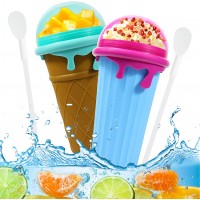 500ml Large Capacity Slushy Cup Summer Squeeze Homemade Juice Water Bottle Quick-Frozen Smoothie Sand Cup Pinch Fast Cooling Magic Ice Cream Slushy Maker Beker Kitchen Gadgets