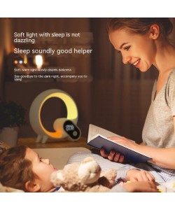 Creative Q Light Analog Sunrise Digital Display Alarm Clock Bluetooth Audio Intelligent Wake-up Q Colorful Atmosphere Light
