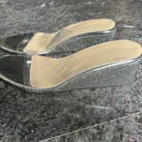Summer Transparent Wedges Sandals High Heel Slippers With Thick Bottom Fish Mouth 