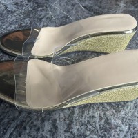 Summer Transparent Wedges Sandals High Heel Slippers With Thick Bottom Fish Mouth 