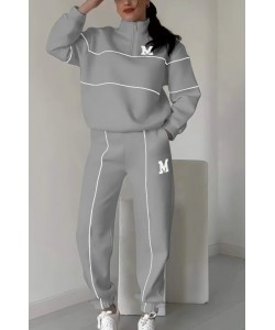 Women's Sweater Letter Long Sleeve Sports Suit