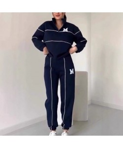Women's Sweater Letter Long Sleeve Sports Suit