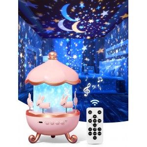 Night Light Projector Kids Nursery Children Room Space Rotation USB Rechargeable Led Night Lamp 12 Films Birthday Christmas Gift