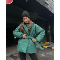 Winter Lapel Waisted Cotton Coat Fashion Solid Color Slim Overcoat Womens Clothing