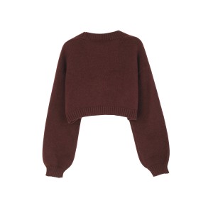 Knitted Sweater With Gingerbread Man Pattern V-Neck Spring Autumn Winter Gingerbread Man Cardigan