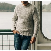 Men's Pullover Sweater Winter Casual Solid Color Round Neck Knitted Top Clothing