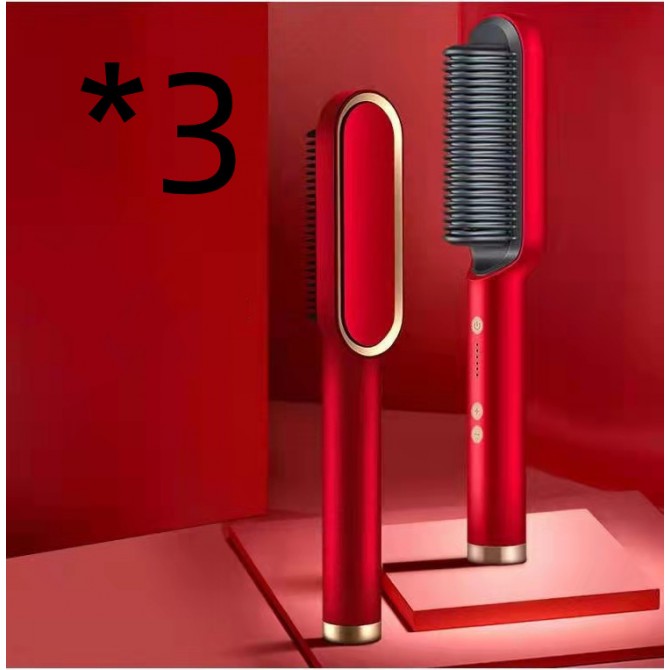 New 2 In 1 Hair Straightener Hot Comb Negative Ion Curling Tong Dual-purpose Electric Hair Brush