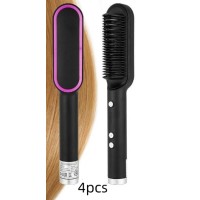 New 2 In 1 Hair Straightener Hot Comb Negative Ion Curling Tong Dual-purpose Electric Hair Brush