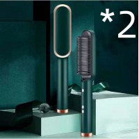New 2 In 1 Hair Straightener Hot Comb Negative Ion Curling Tong Dual-purpose Electric Hair Brush
