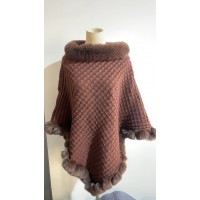 Rex Rabbit Fur Collar Shawl Cape Luxury Fur Cape Wraps Shawl Autumn Winter Fashion Graceful Cloak Outerwear Women Party Wedding Dress