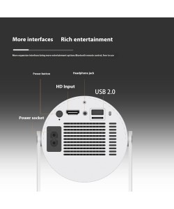 Portable Projector Small Straight Projector For Home Use 180 Degrees Projection Angle Automatic Focus Home Video Projector