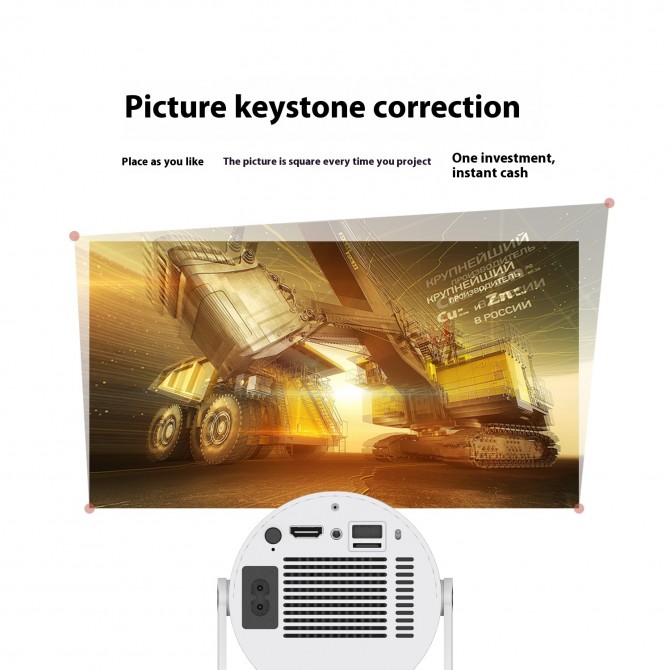 Portable Projector Small Straight Projector For Home Use 180 Degrees Projection Angle Automatic Focus Home Video Projector
