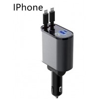 Metal Car Charger 100W Super Fast Charging Car Cigarette Lighter USB And TYPE-C Adapter