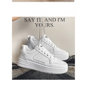 Leather Breathable Trendy White Shoes
