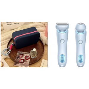 2 In 1 Hair Removal Epilator USB Rechargeable Trimmer Women Body Razor Face Leg Armpit Bikini Hand Pubic Shaver Hair Remover
