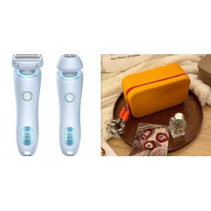2 In 1 Hair Removal Epilator USB Rechargeable Trimmer Women Body Razor Face Leg Armpit Bikini Hand Pubic Shaver Hair Remover