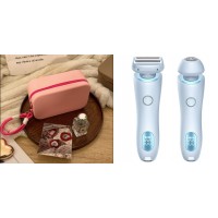 2 In 1 Hair Removal Epilator USB Rechargeable Trimmer Women Body Razor Face Leg Armpit Bikini Hand Pubic Shaver Hair Remover