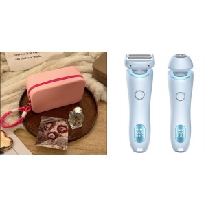 2 In 1 Hair Removal Epilator USB Rechargeable Trimmer Women Body Razor Face Leg Armpit Bikini Hand Pubic Shaver Hair Remover