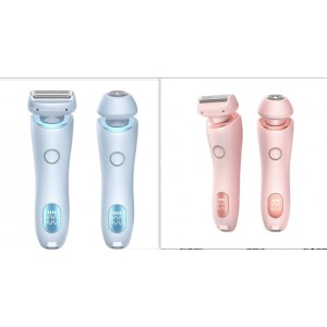 2 In 1 Hair Removal Epilator USB Rechargeable Trimmer Women Body Razor Face Leg Armpit Bikini Hand Pubic Shaver Hair Remover