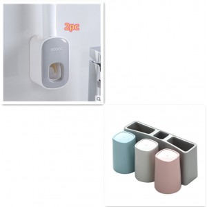 Wall Mounted Automatic Toothpaste Holder Bathroom Accessories Set Dispenser
