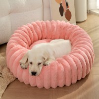 Pet Kennels Long Plush Round Cat Nest Winter Warm Dog Beds Kennel Super Soft Dogs Mat Sofa Pet Deep Sleeping SuppliesPet Products