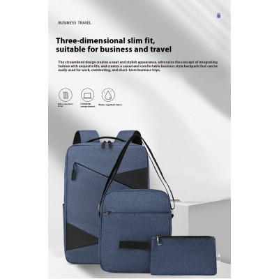 New Business  Trip Computer Backpack Men's Three-piece Set