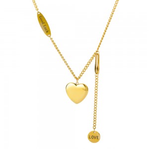 Fashion Jewelry Multilayer Heart Pendant Necklaces For Women Stainless Steel Chain Choker Zircon Moon Star Necklace Femme Wedding Jewelry Gift